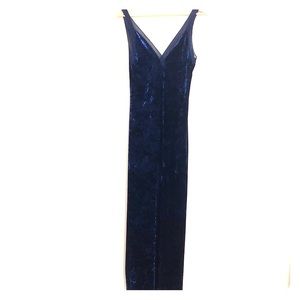 FP Lilac Wine blue crushed velvet maxi dress